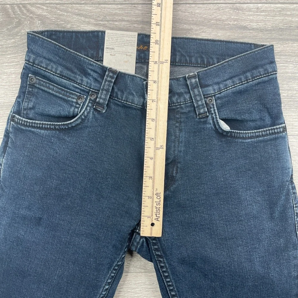 Nudie Jeans Tight Terry Mens 27x28 Blue Slim Skinny Stretch Grunge Organic New